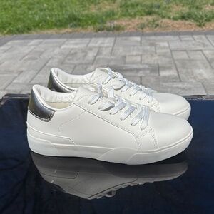 Catherine Malandrino White Low-Top Sneakers with gold accent